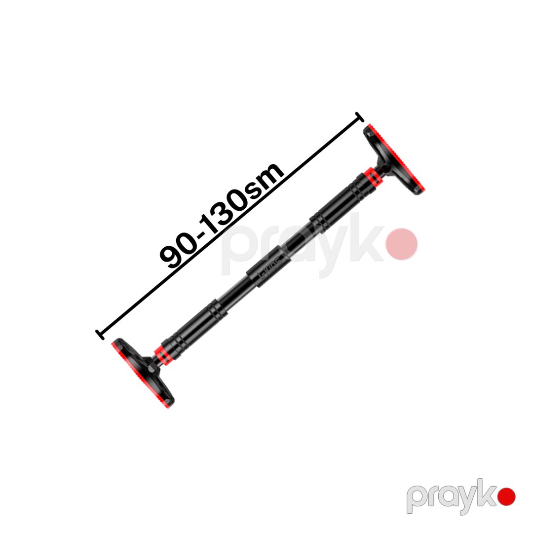 Turnik Pull Up Bar 6498, 90-130 sm, qara-qırmızı tutacaqlı — Mallar, Bakı (2)