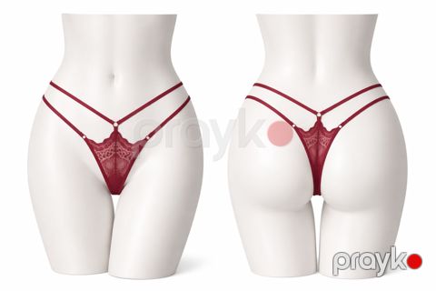 Strinq qadınlar üçün ŞHN004-1101, qırmızı, poliester/spandeks ölçü S-M — Bakı