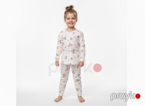 Şalvarlı pijama dəsti 2839, ağ, pambıq, 5 yaş — Bakı