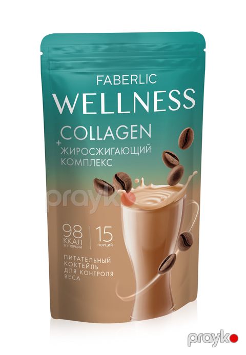 Protein Faberlic Wellness Collagen+, kapuçino, 450 q — Bakı