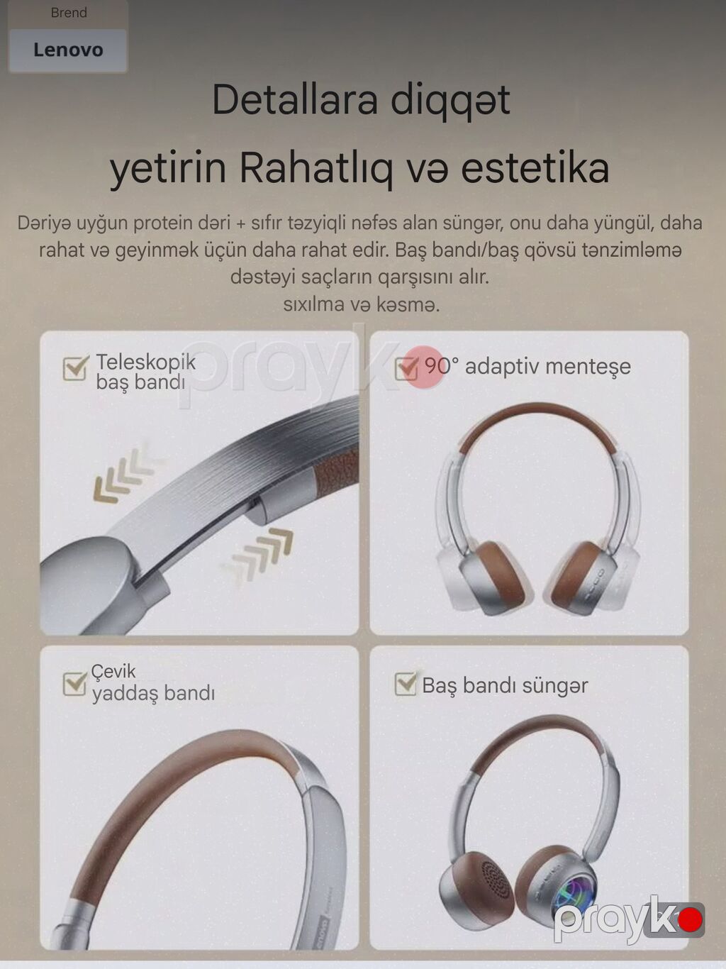 Yeni Simsiz (Bluetooth) Qulaqcıqlar, Lenovo, rəng - Gümüşü — Qulaqcıqlar, Bakı (7)
