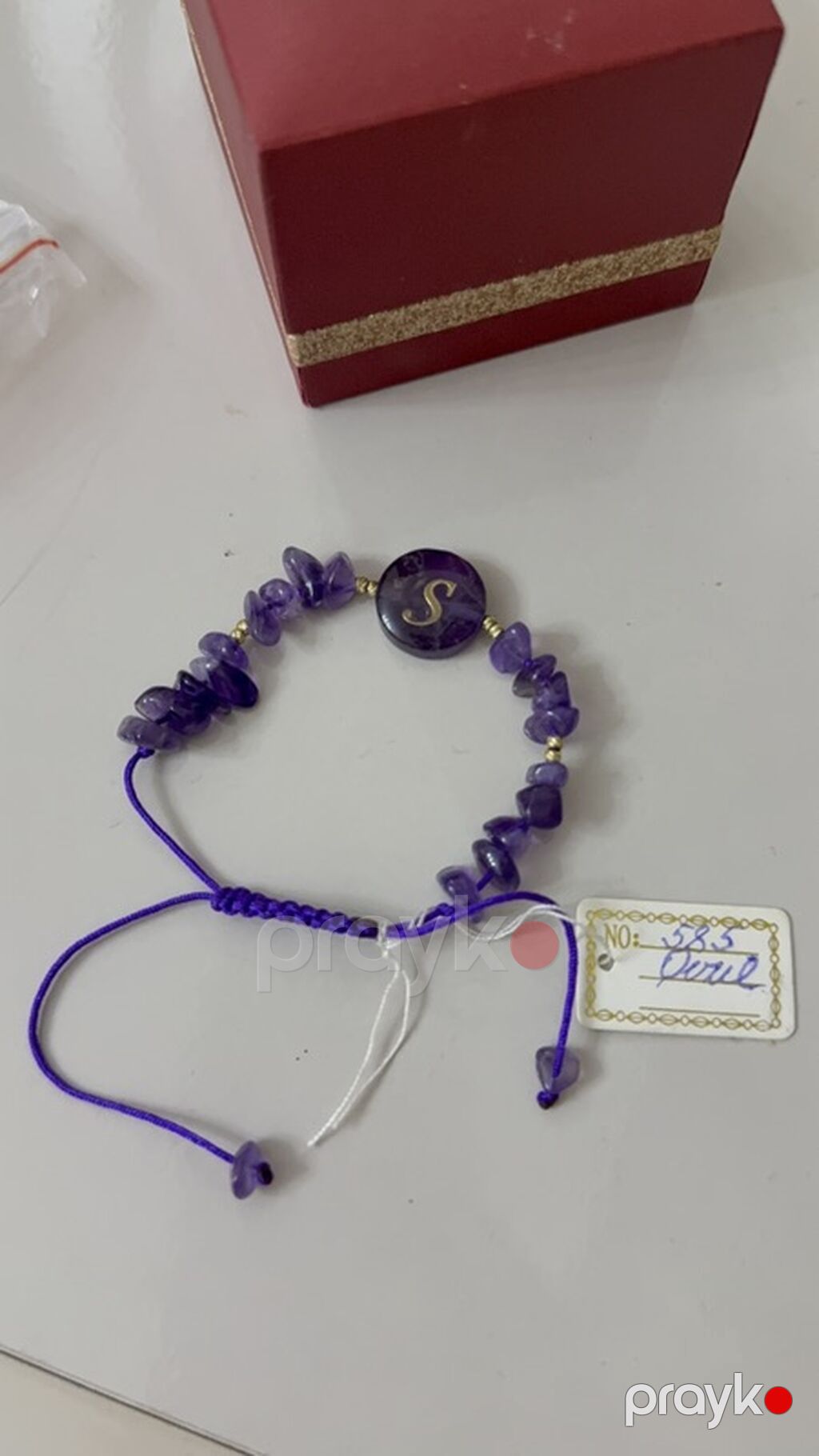 Ametist daşlarından hazırlanmış tənzimlənən qolbaq - Material: təbii — Bileziklər, Bakı (2)