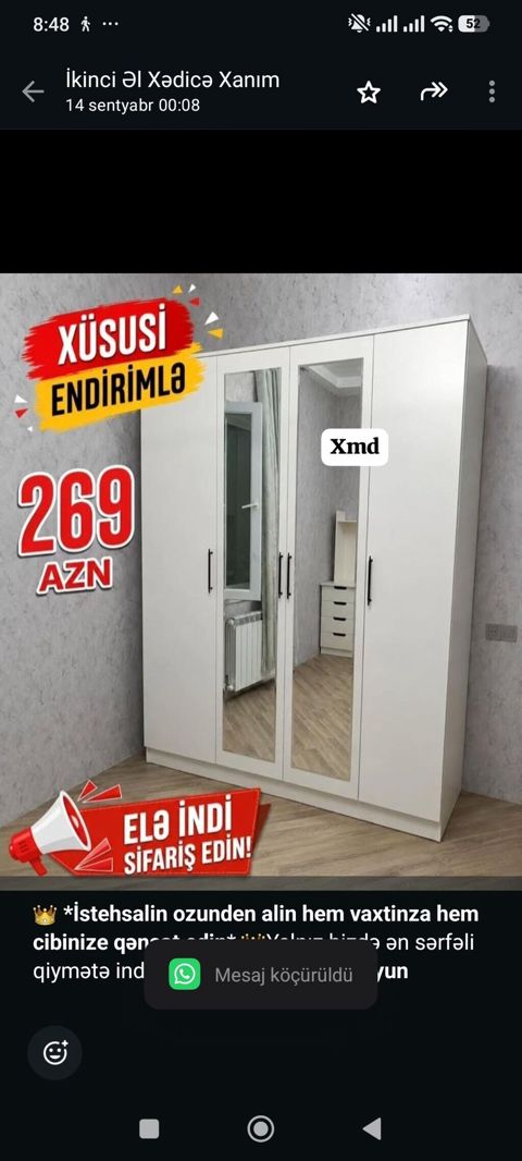 İstehsalin ozunden alin hem vaxtinza hem cibinize qənaət edin — Aişə Xanım — Şkaflar