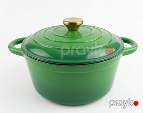 Qazan 7092, çuqun, yaşıl, 3000 ml, 24 sm — Bakı