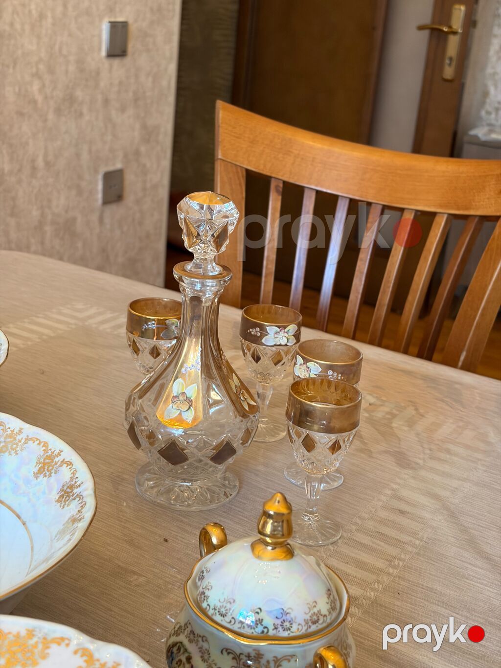 Kristal qrafin və badə dəsti rumkanın iki ədədi sınıb Real alıcıya — Süfrə qabı, Bakı (2)