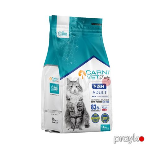 Quru yem Carni Vet Daily Cat Fish, yetkin pişiklər üçün, 1.5 kq — Bakı