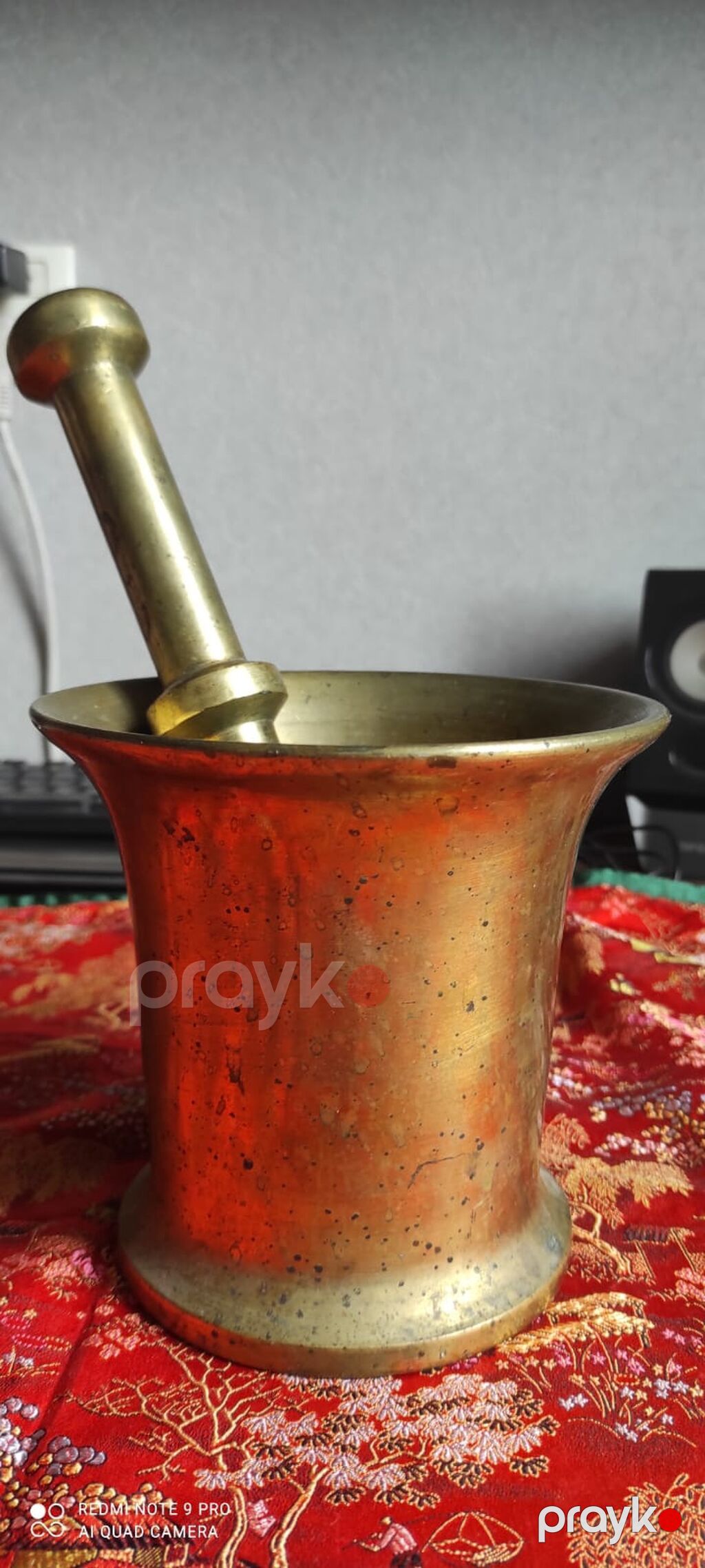 Ağır pirinç dibək və həvəng dəsti 5kq 500qr latundan qədimi — Qablar və mətbəx əşyaları, Bakı (2)