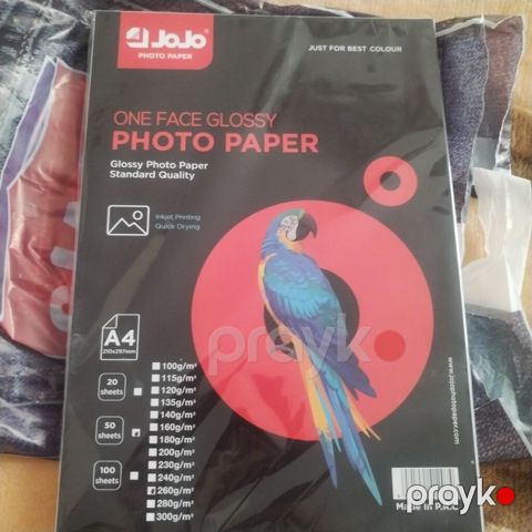 JoJo Photo Paper – One Face Glossy foto kağızı - Format: A4 (210×297 — Qobu