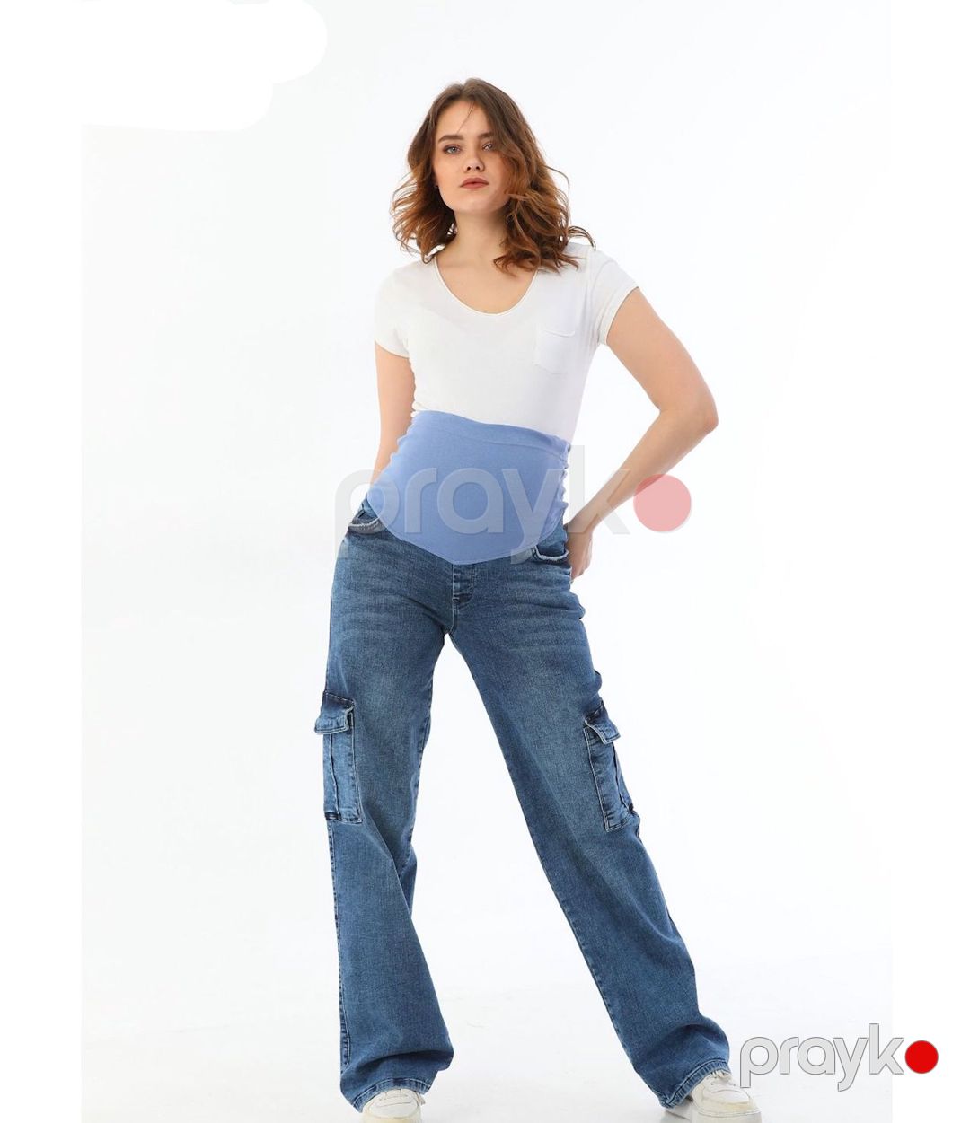 Hamilə qadınlar üçün enli cins Dessen des_6050, göy, pambıq/elastan, ölçü 36 — Mallar, Bakı (3)