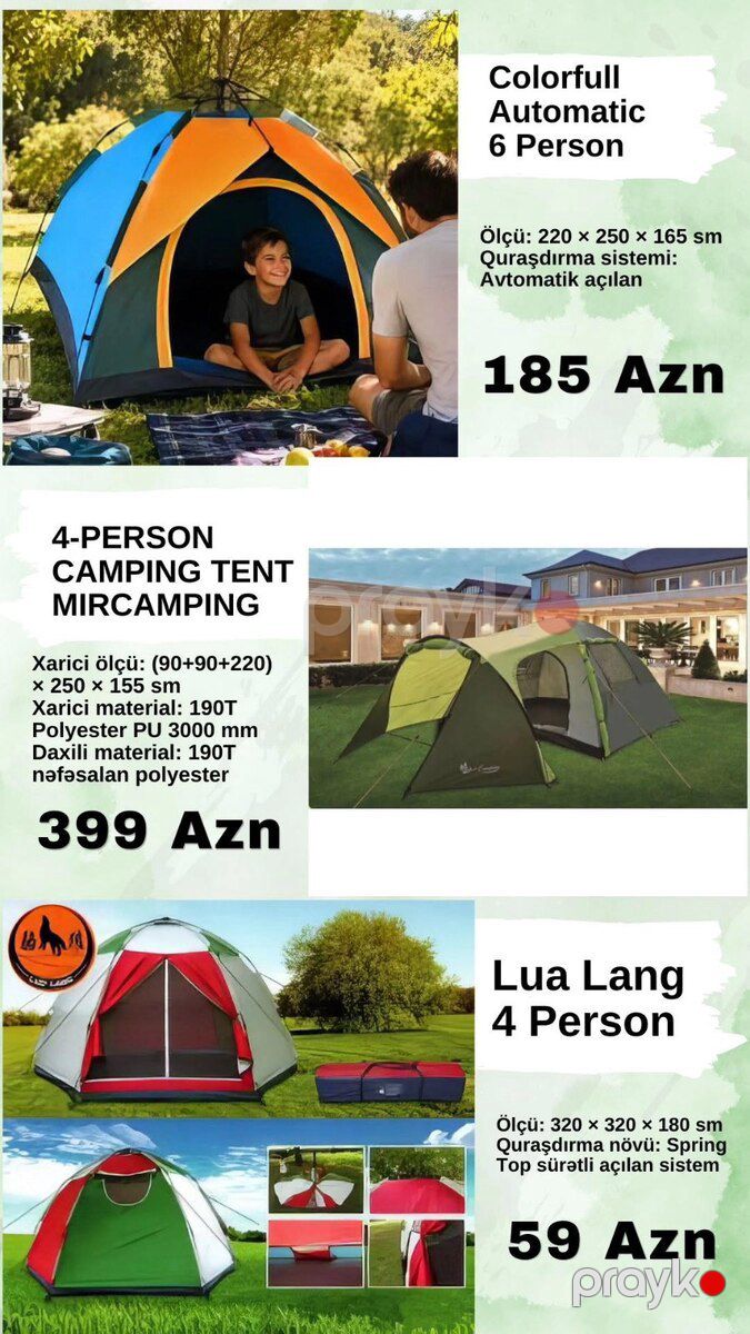 Kempinq çadırları — Camping, ovçuluq və balıqçılıq, Bakı (11)