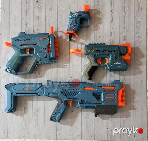 Nerf Elite 2.0 dart blaster dəsti - Modellər: Tetrad, Quadfire, Volt