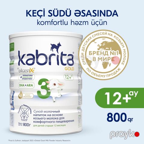 Quru südlü içki Kabrita 3 Gold keçi südü əsasında, 12 aydan, 800 q — Bakı
