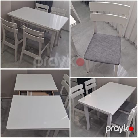 Mətbəx üçün, İşlənmiş, Açılan, Kvadrat masa, 4 stul — Bakı