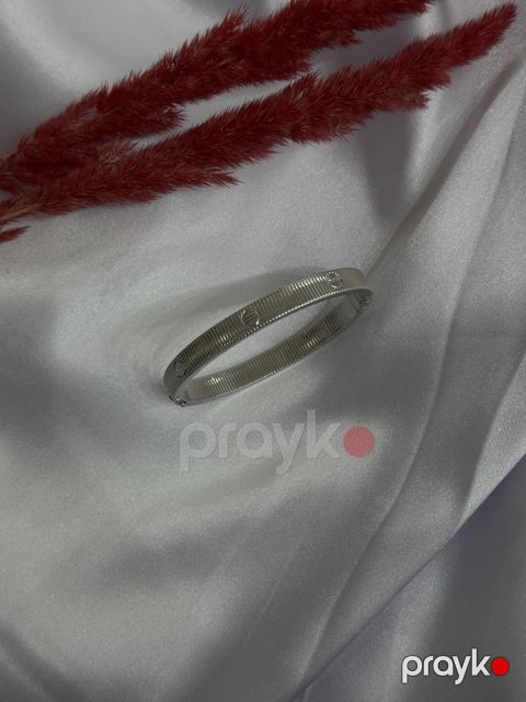 Qadınlar üçün qolbaq 11559, paslanmayan polad, gümüşü — Bakı