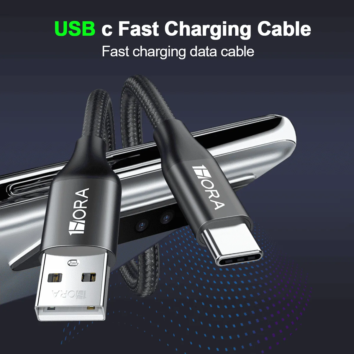 Kabel 1HORA USB to Type C 2.4A 1M CAB249 Black — Mallar, Bakı (2)