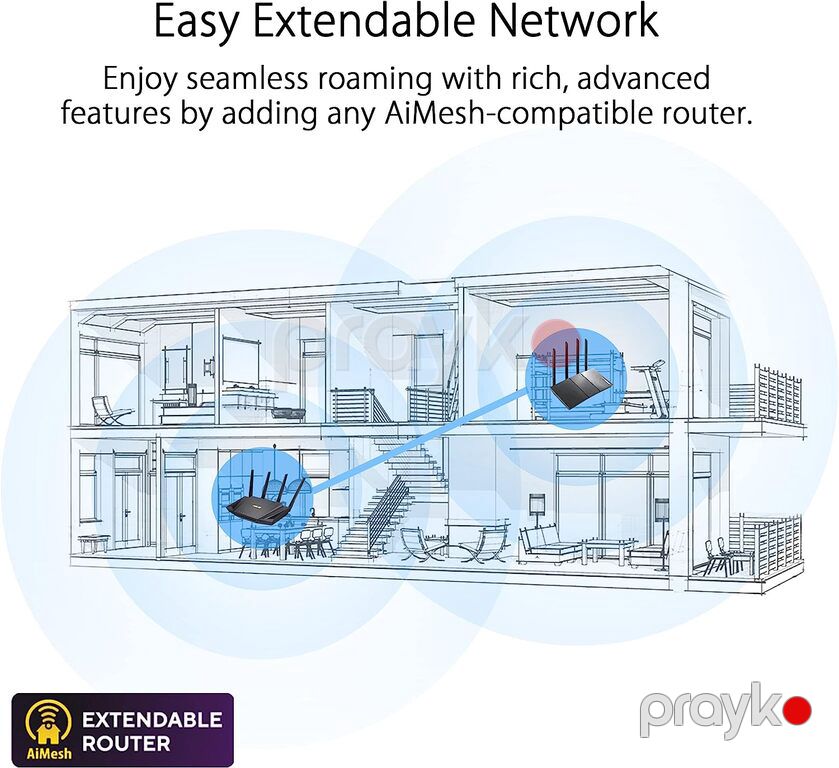 Router "ASUS RT-AX1800S Dual Band Wi-Fi 6 — Şəbəkə və server avadanlığı, Bakı (7)