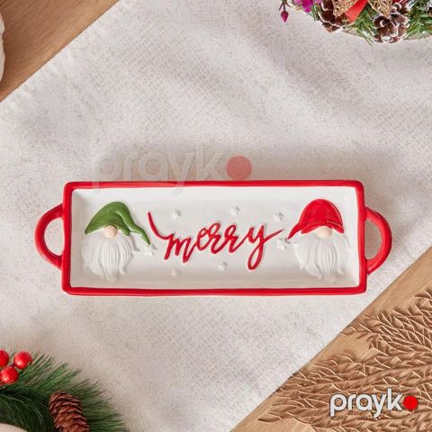 Süfrə üçün boşqab Blovec Merry Christmas, ketramika, rəngbərəng, 28.5x9.5x3 sm — Bakı