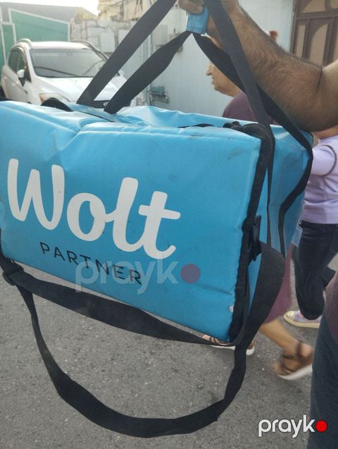 Wolt Partner izotermik çatdırılma çantası - Rəng: mavi, Wolt loqolu — Bakı