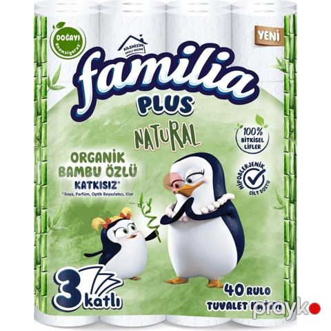 Tualet kağızı Familia, ağ, hipoallergen, 3 qat, 40 rulon - HomeM-043 — Bakı