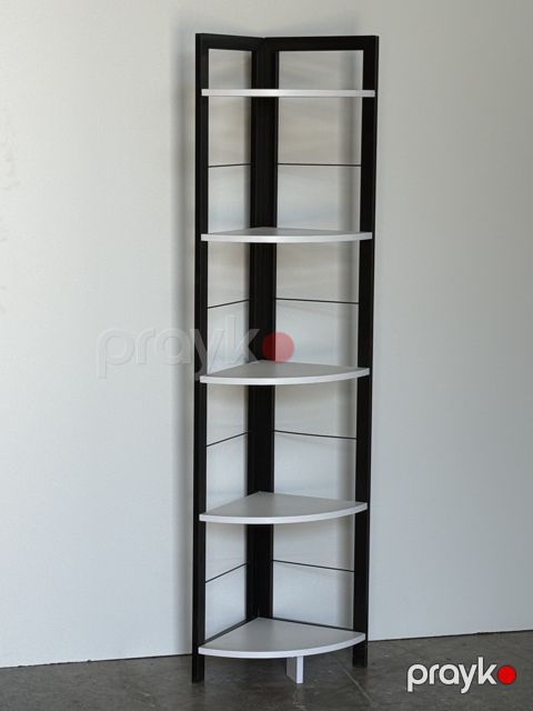 Stellaj 2543929, ağ/qara, metal/laminat, 180x37x35 sm — Bakı