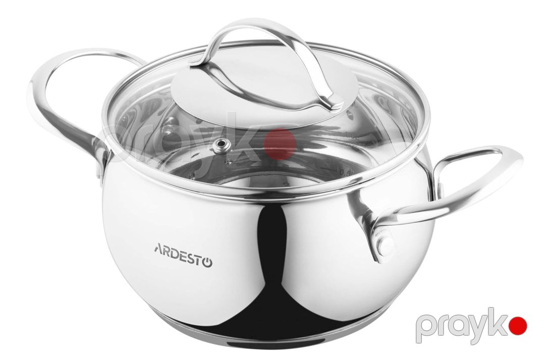 Qazan Ardesto Gemini Liguria AR4322GB, 2.2 l, 16 sm, paslanmayan polad, gümüşü — Mallar, Bakı (3)