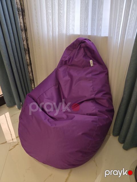 Bənövşəyi rəngdə armud formalı puf kreslo (bean bag). - Rahat — Bakı
