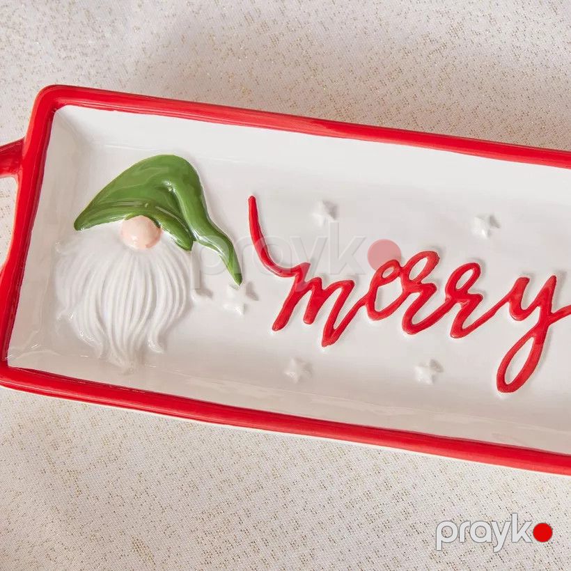 Süfrə üçün boşqab Blovec Merry Christmas, ketramika, rəngbərəng, 28.5x9.5x3 sm — Mallar, Bakı (2)