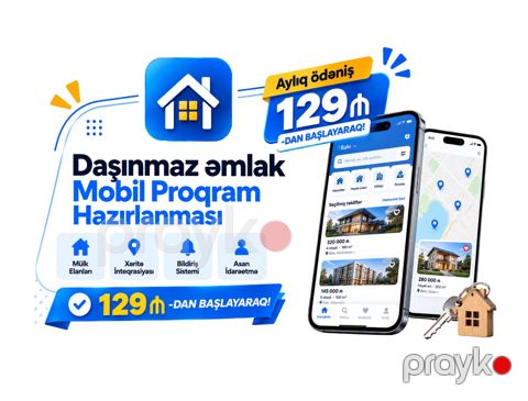 Daşınmaz əmlak mobil proqram hazırlanması — Bakı