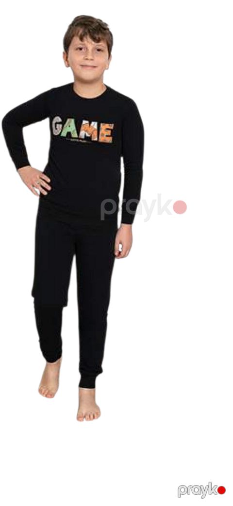 Şalvarlı pijama dəsti Alimer5172, qara, pambıq/laykra, ölçü 4 yaş — Bakı