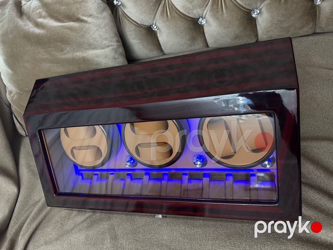 6lı Avtomatik Saat Qurucu Watch Winder LED İşıq — Şəxsi əşyalar, Bakı (5)