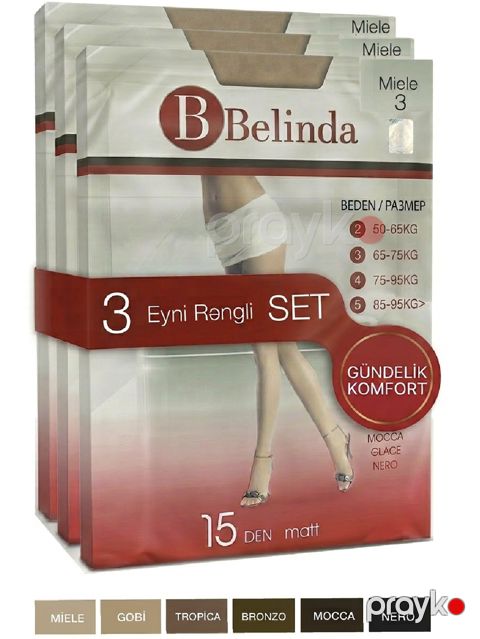 Belinda 15 den paket M ölçü Mocca rəng 3lü — Bakı