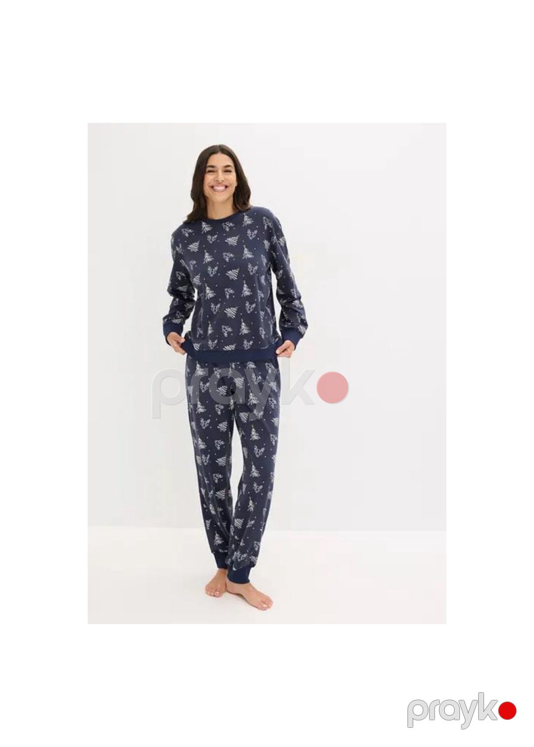 Şalvarlı pijama dəsti qadınlar üçün Bonprix, pambıq, boz, ölçü 56/58 — Mallar, Bakı (2)