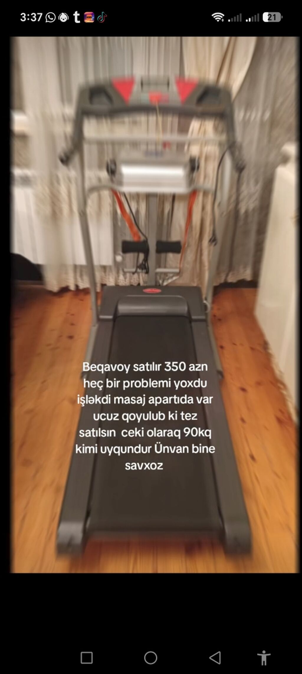 Beqavoy satılır 350 azn qiymet sondur heç bir problemi yoxdu işləkdi — Koşu simulyatorları, Digah (2)