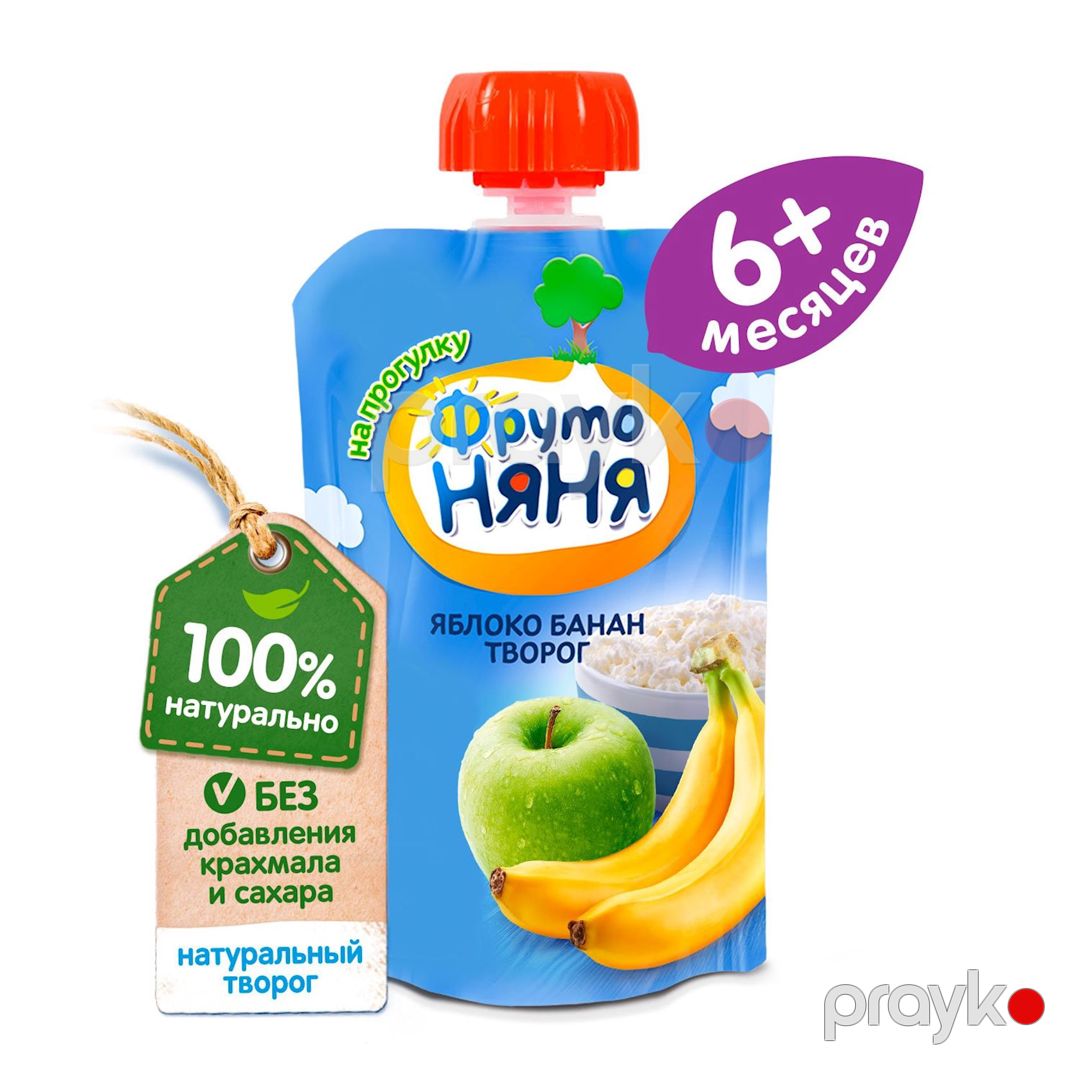Püre ФрутоНяня Alma, banan, kəsmik, 90 q, 6 aydan — Mallar, Bakı (2)