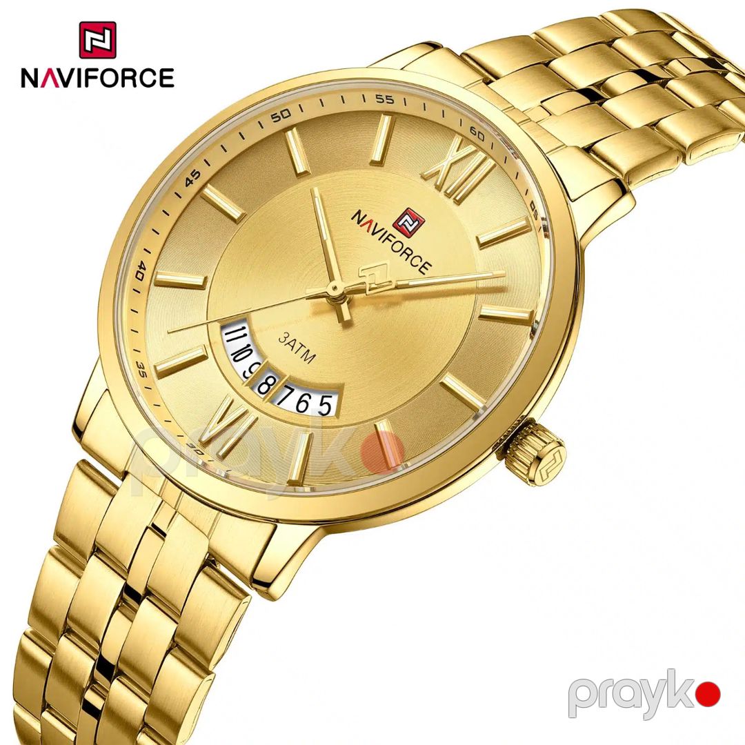 Kişilər üçün qol saatı Naviforce AA9238G, qızılı — Mallar, Bakı (2)