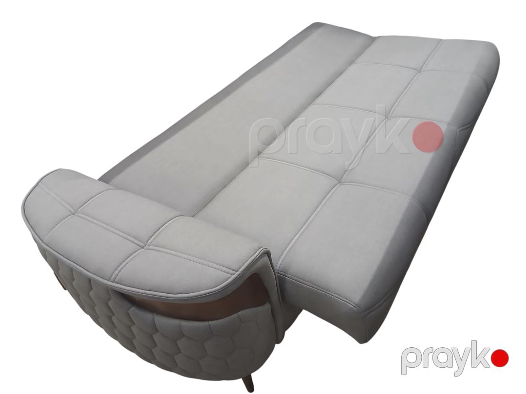 Künclü divan Damla Pətək, velür, boz, 80x90x310 sm — Divanlər, Bakı (3)