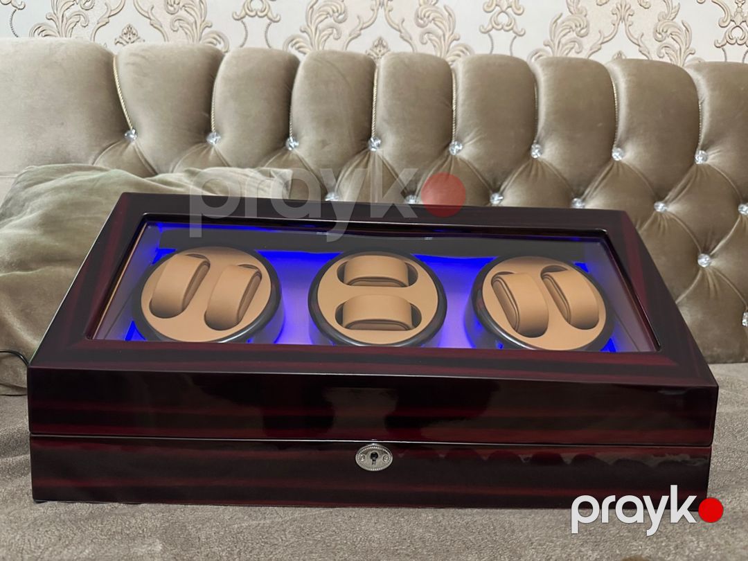 6lı Avtomatik Saat Qurucu Watch Winder LED İşıq — Şəxsi əşyalar, Bakı (4)