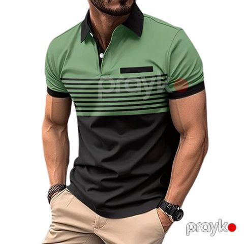 Kişilər üçün polo 58-1065, yaşıl, poliester, ölçü XXL — Bakı