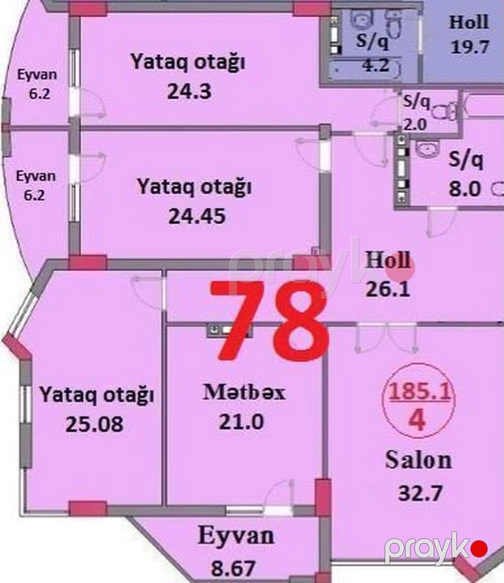 Nəsimi rayonunda mirəsədulla mirqasımov küçəsində "rais mtk"-da 185 — Mənzil, Bakı (7)