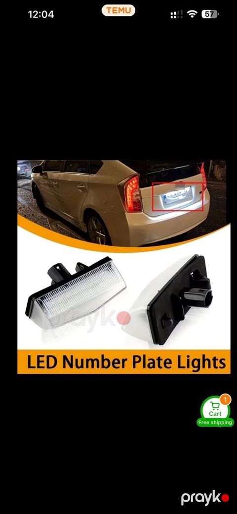 "Toyota Prius" LED nömrə işığı — Bakı