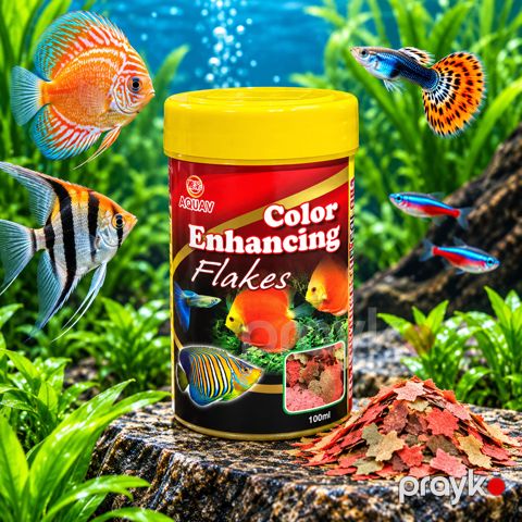 Balıqlar üçün yem AquaAv Color Flakes 100 ml — Bakı