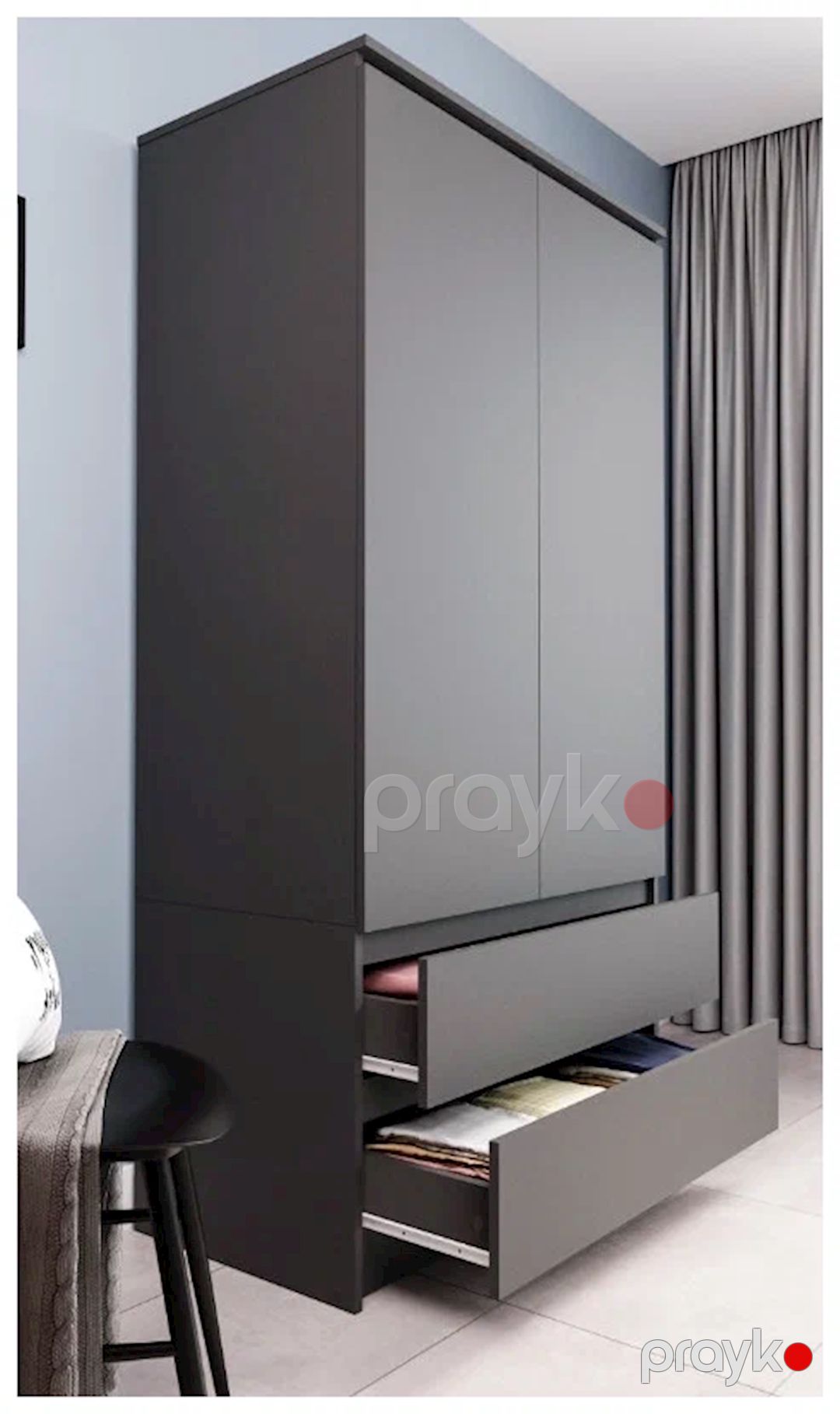 Şkaf Letta, Ldsp, boz, 180x51.5x90 sm — Şkaflar, Bakı (2)