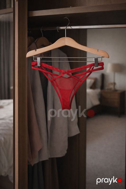 Qadınlar üçün alt paltar ŞHN013-0402, qırmızı, tül, ölçü One size — Bakı