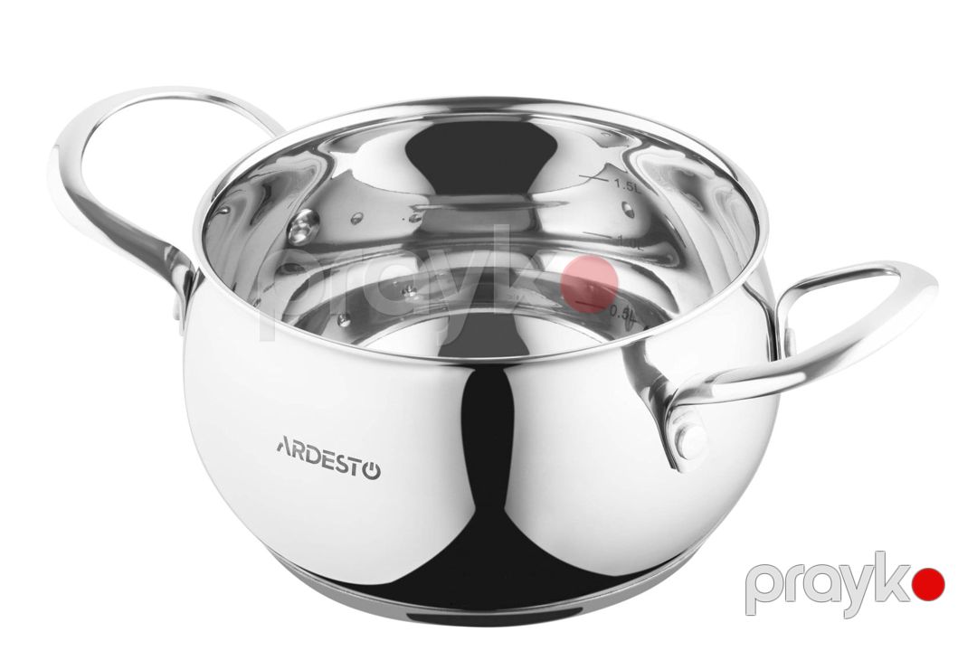 Qazan Ardesto Gemini Liguria AR4322GB, 2.2 l, 16 sm, paslanmayan polad, gümüşü — Mallar, Bakı