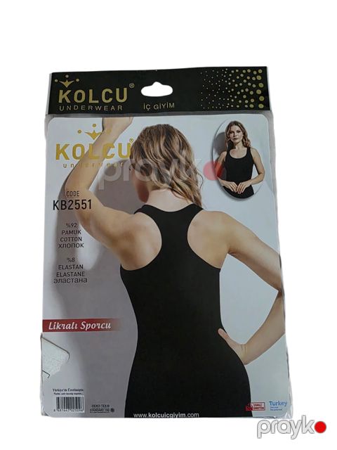 Qadınlar üçün mayka 2551, qara, pambıq/elastan, ölçü XL — Bakı