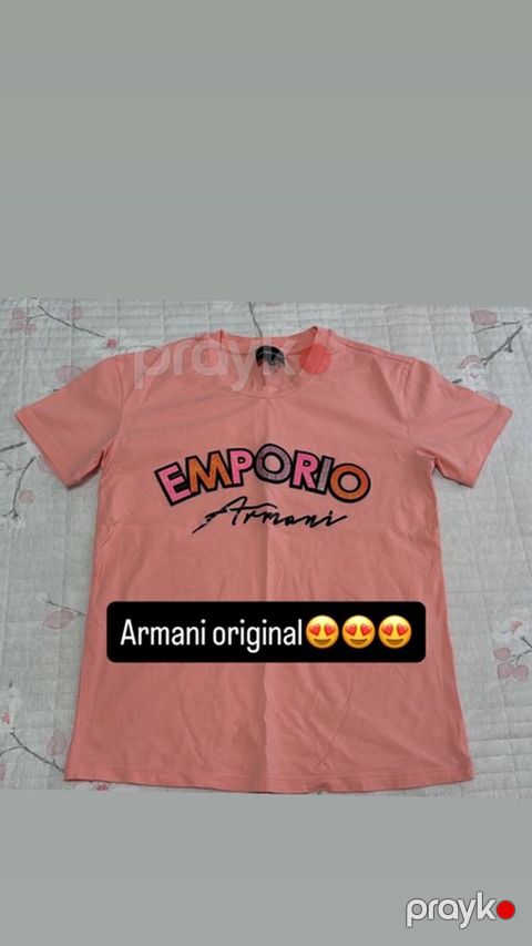 Emporio Armani qadın T‑şərfi - Rəng: Şaftalı/solğun çəhrayı - Ön — Masazır