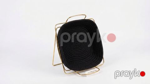 Çörək qabı, kvadrat, paslanmayan polad, qara — Bakı