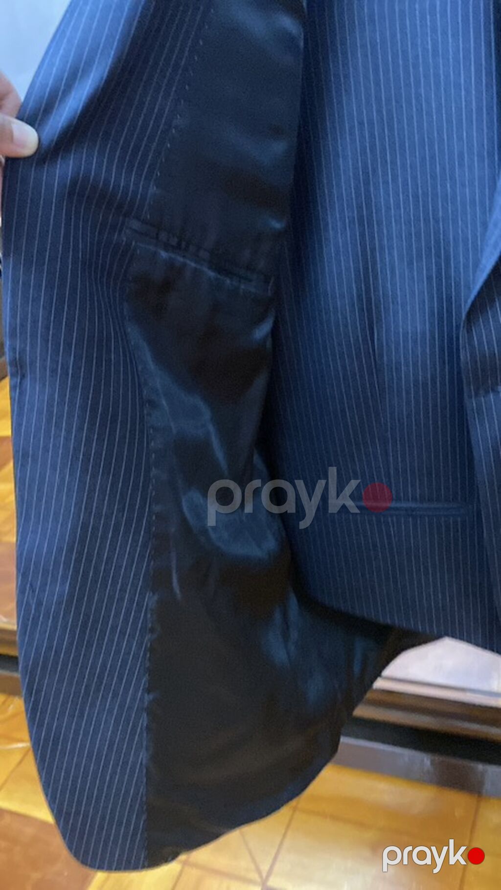 Kişi kostyum gödəkçəsi – Bottega - Rəng: tünd göy (navy) üzərində incə — Caketi, Masazır (2)