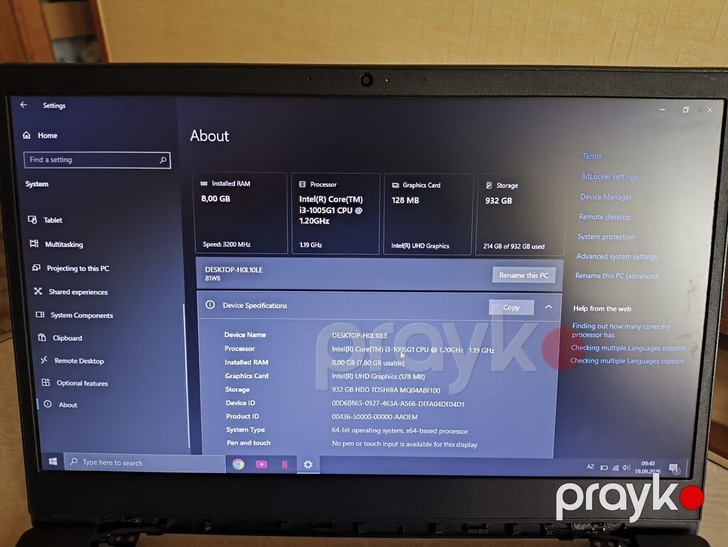 İşlənmiş Lenovo IdeaPad, 15.6 Intel Core i3, 1 TB, Ünvandan götürmə, Pulsuz çatdırılma, Ödənişli çatdırılma — Lenovo, Bakı (2)