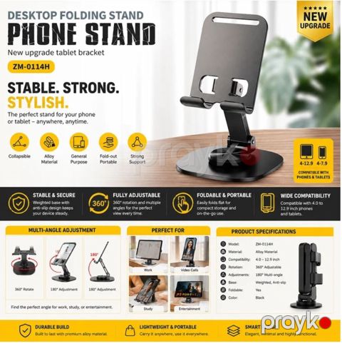 Masaüstü qatlanan telefon və planşet dayağı – ZM-0114H - Stabil — Bakı